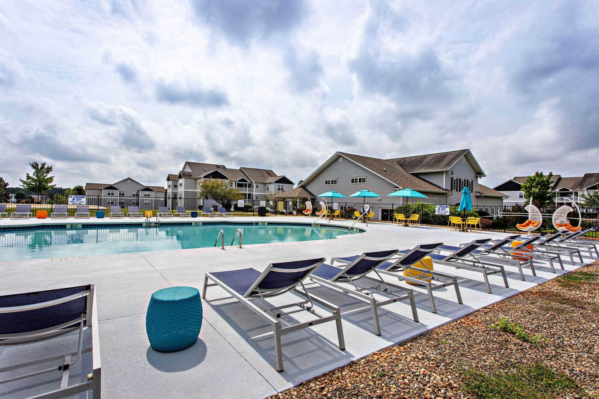 university village at clemson off campus apartments and townhomes near clemson university resort style pool with lounge areas